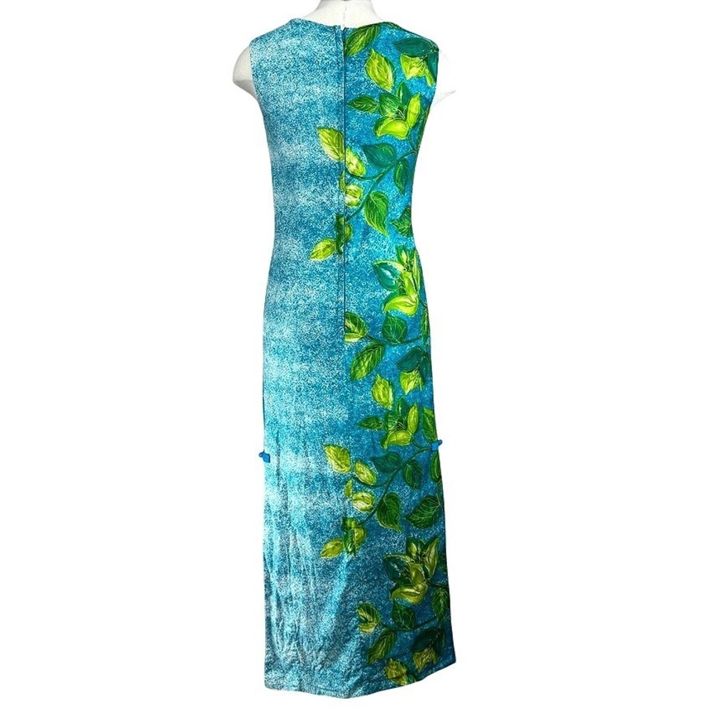 Vintage Womens (S) LIBERTY HOUSE 60s Dress Maxi Hawaii Tropical Sheath Cheongsam - Picture 4 of 10